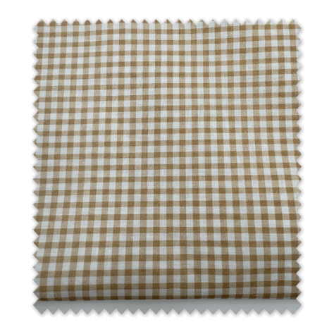 Tela popelín vichy beige cuadros pequeños en retal