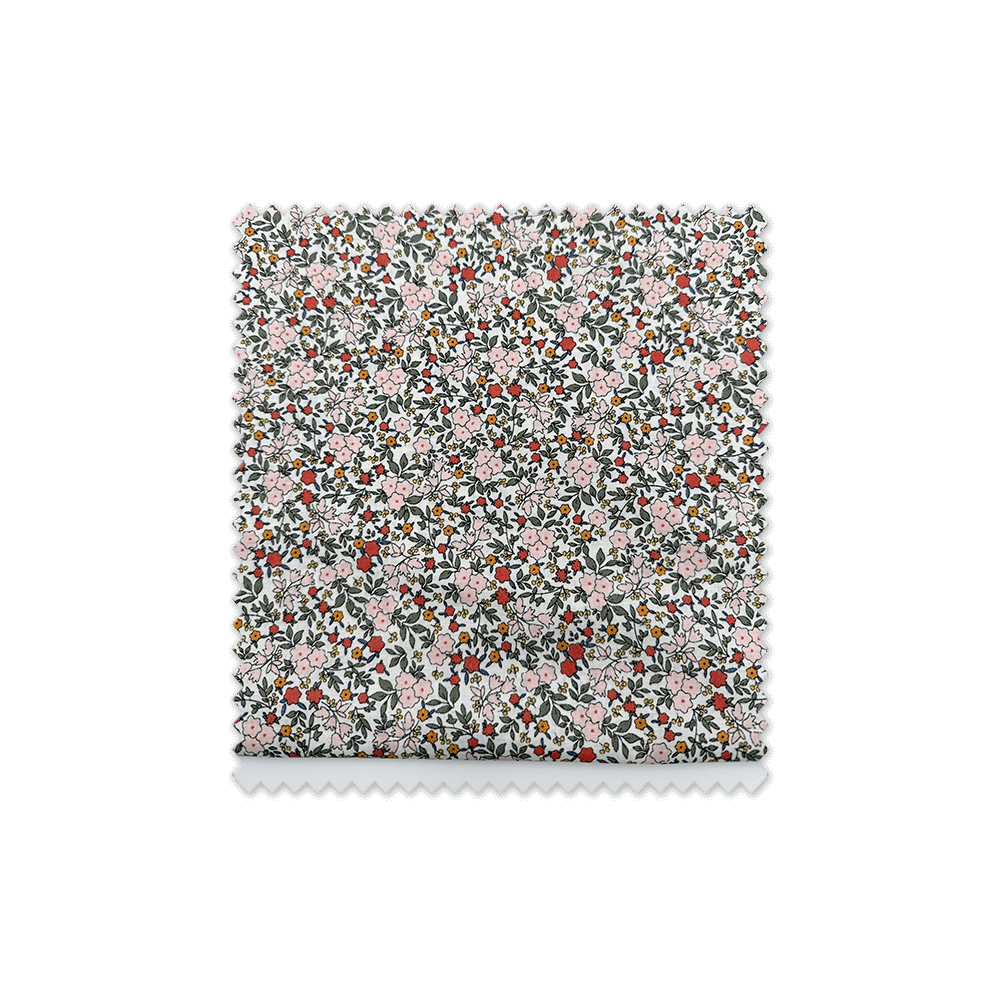 Retal voile algodón orgánico flores primavera 0,60 m