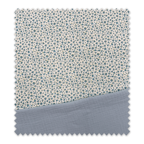 Almacén de telas, Idea Combinado Mini Flores Azul Claro y Doble Gasa Azul Bebé