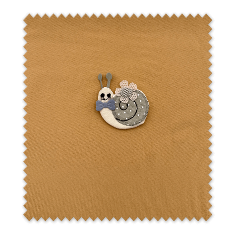 Parche forma caracol, decorar ropa infantil, parches coser, manualidades textiles, parches decorativos