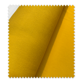 Tela mini waffle mostaza de algodón con textura tipo gofre