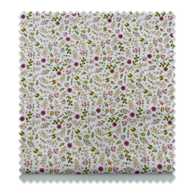 Tela popelín floral fucsia rosa en retal 0,80 metros