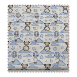 Retal popelín infantil ositos y globos azul
