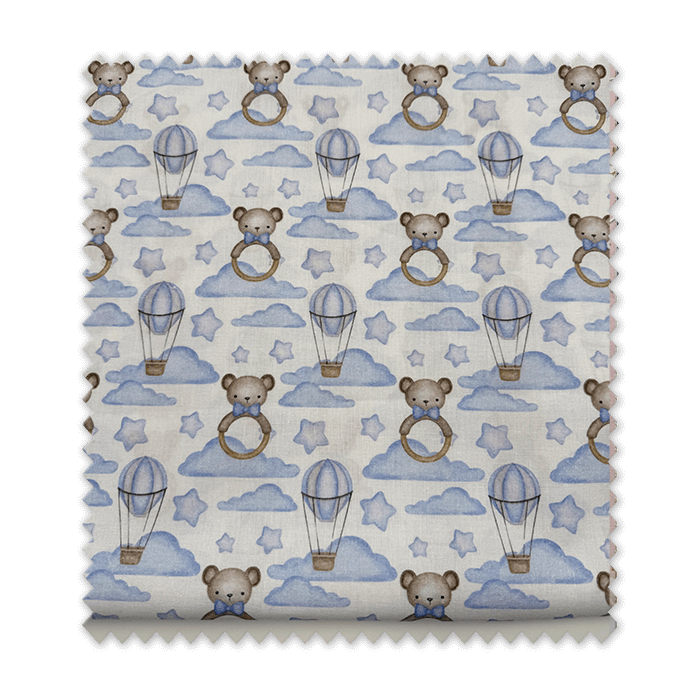 Retal popelín infantil ositos y globos azul