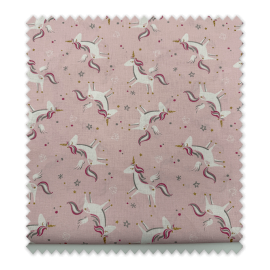 Retal de tela algodón rosa con unicornios 0,80 m