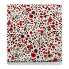 Tela algodón estampado floral colores tierra