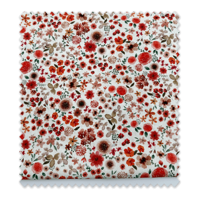 Tela algodón estampado floral colores tierra