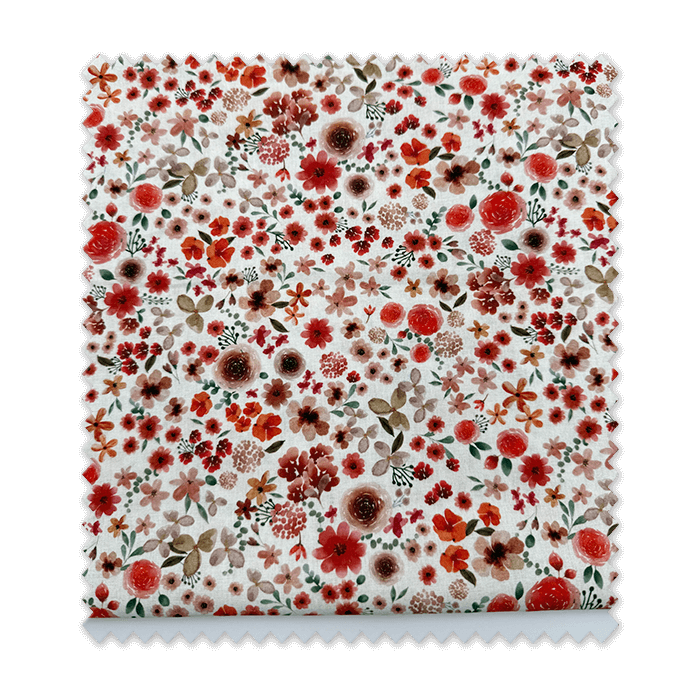 Tela algodón estampado floral colores tierra