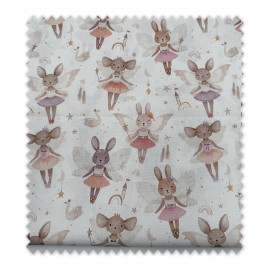 Tela algodón estampado hadas para costura