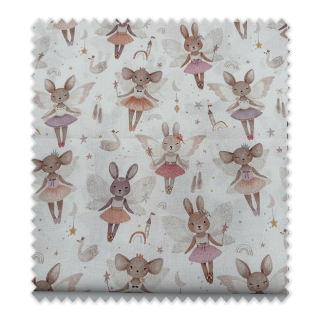 Tela algodón estampado hadas para costura