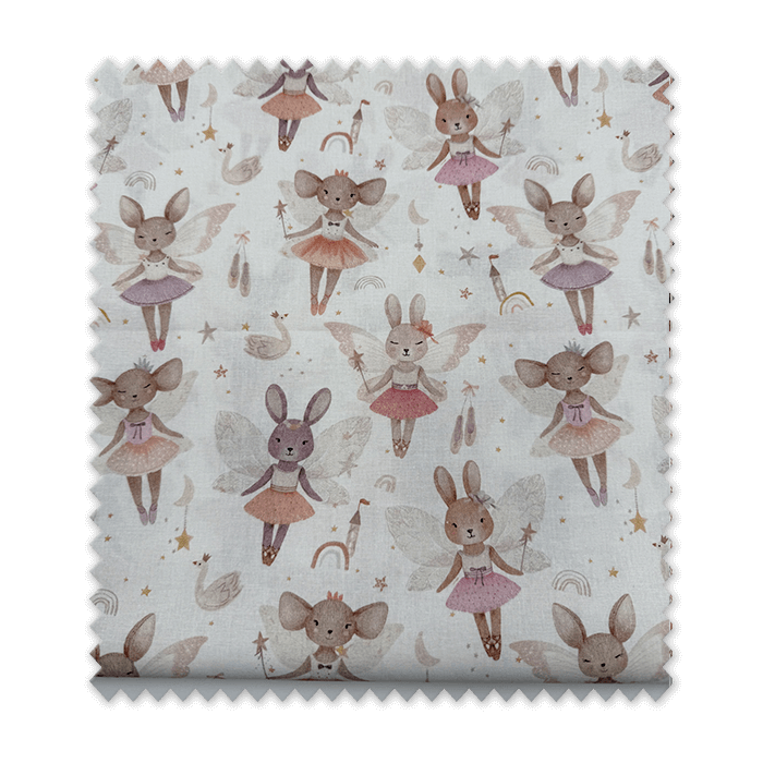 Tela algodón estampado hadas para costura