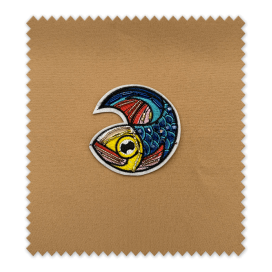 Parche oriental pez japonés. Parche pez japonés decorativo