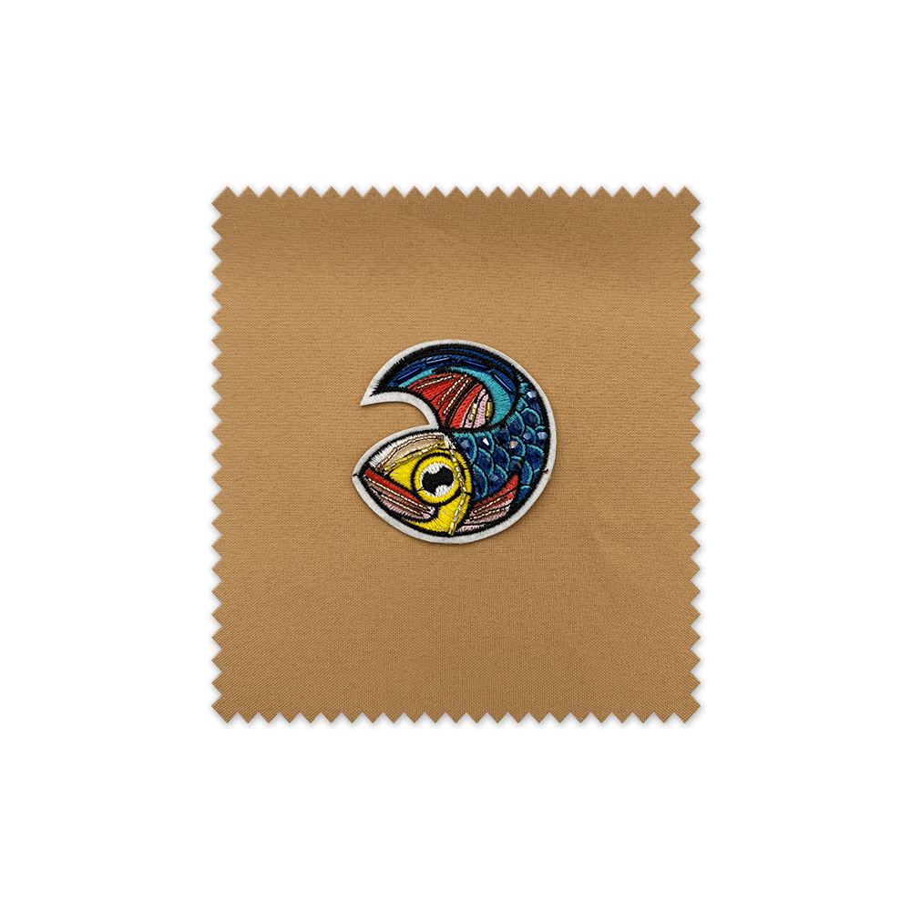 Parche oriental pez japonés. Parche pez japonés decorativo