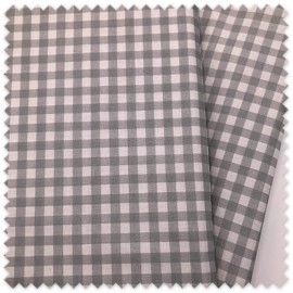 Cuadros Vichy Algodón 100% Orgánico Gris al mejor precio de almacén