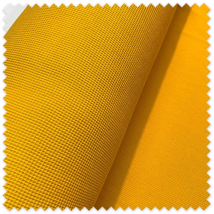 Tela mini waffle mostaza de algodón con textura tipo gofre