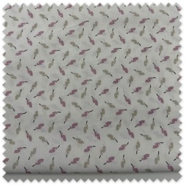 Retal algodón plumas rosas 0,65 m | Tela algodón estampada | Tienda de telas online