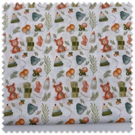 tela infantil algodón ositos y biberones