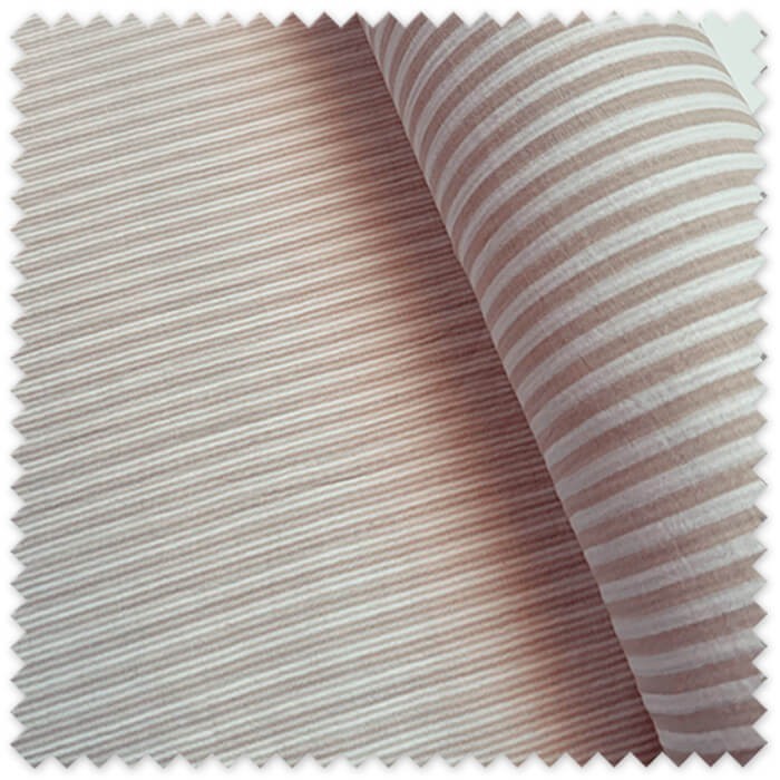 Tela de doble gasa con rayas de doble cara en color camel