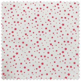 tela algodón 100% ancho 2,80 metros estampado estrellas color fresa fondo claro