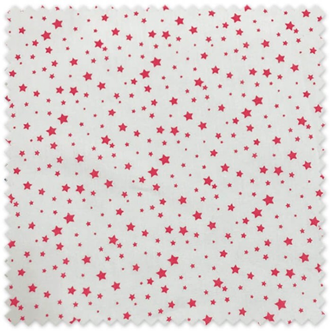 tela algodón 100% ancho 2,80 metros estampado estrellas color fresa fondo claro