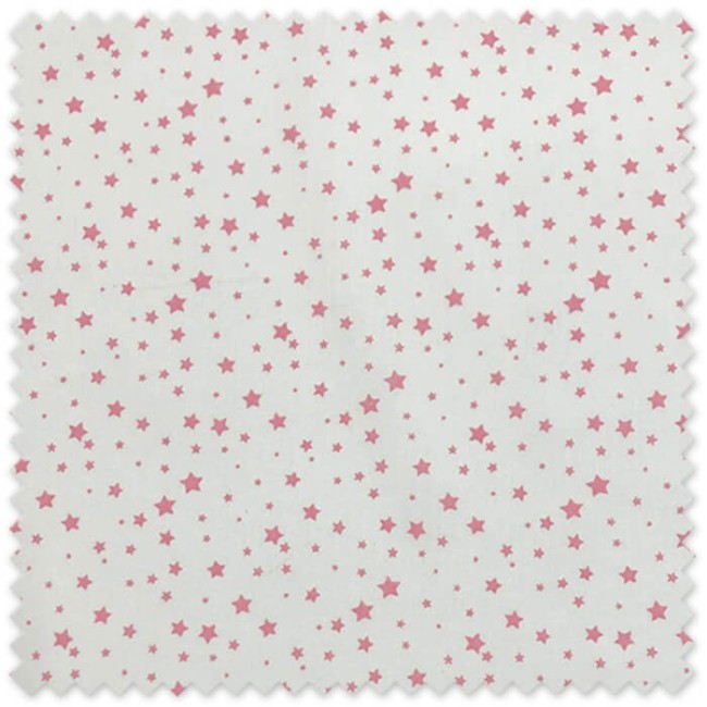 tela algodón 100% ancho 2,80 metros estampado estrellas rosa francia para cortinas y ropa de cama