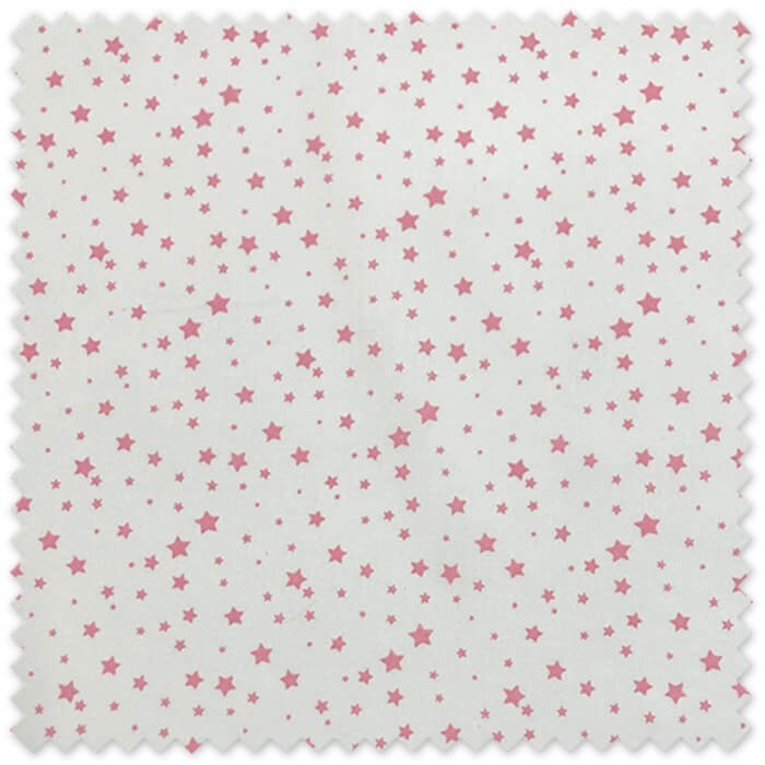 tela algodón 100% ancho 2,80 metros estampado estrellas rosa francia para cortinas y ropa de cama