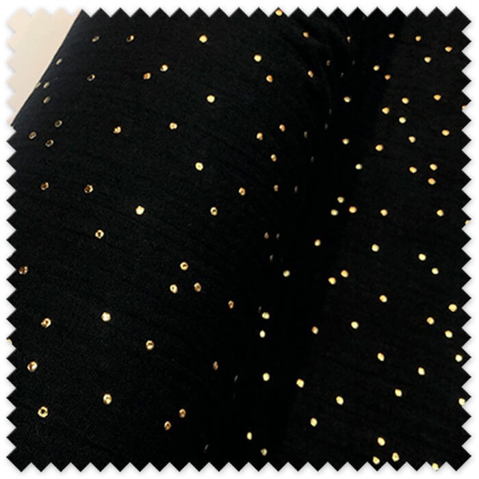 Tela doble gasa bambula lurex negro