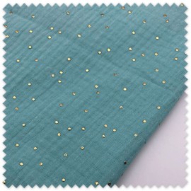 Tela bambula doble gasa lurex verde menta