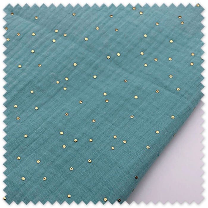 Tela bambula doble gasa lurex verde menta