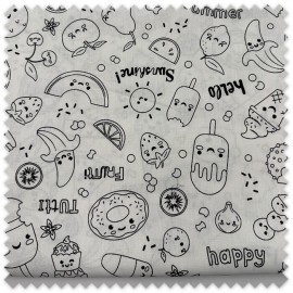 tela algodón 100% helados infantil colores