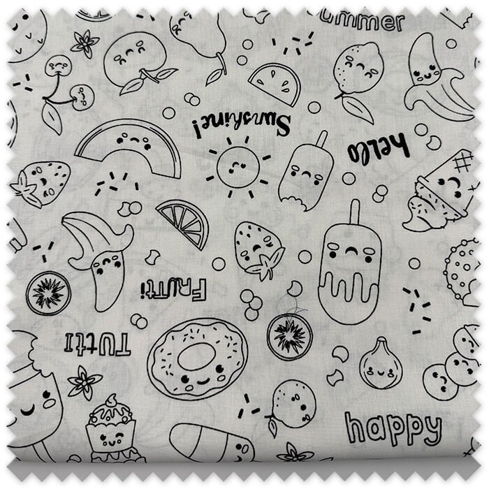 tela algodón 100% helados infantil colores