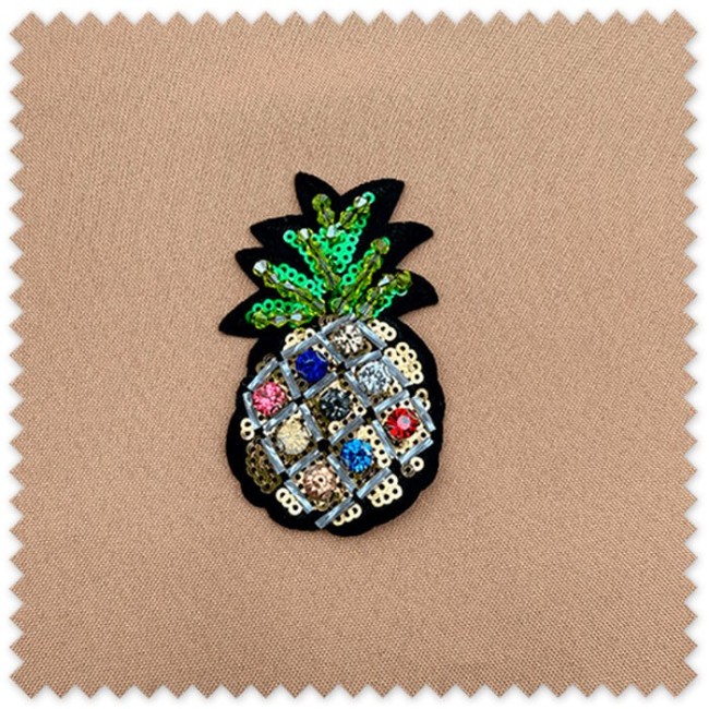 Parche piña strass multicolor termoadhesivo