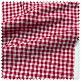 Comprar Cuadro Vichy Fucsia y Beige Seersucker | Tela Fresca y Ligera al Mejor Precio