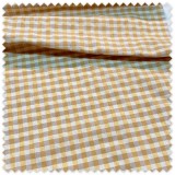 Comprar Tela Vichy Amarillo y Topo Seersucker | Tejido Bicolor Fresco y Ligero