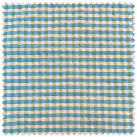 Tela de cuadros de vichy bicolor color azul y pistacho por metros al mejor precio.