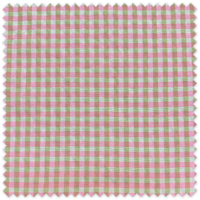 Todo en telas de cuadros de vichy bicolores