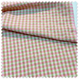 Cuadro Vichy Seersucker Pistacho y Rosa |Venta de telas Online