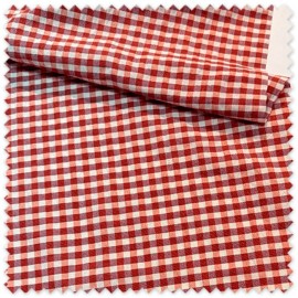 Comprar Tela Cuadro Vichy Teja y Mantequilla Seersucker | Algodón Bicolor Textura Arrugada