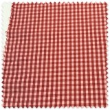 Tela Seersucker Vichy Cacao y Rosa Empolvado | Algodón ligero y transpirable