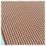 Tela Seersucker Vichy Bicolor Melocotón y Teja | Tejido de algodón fresco