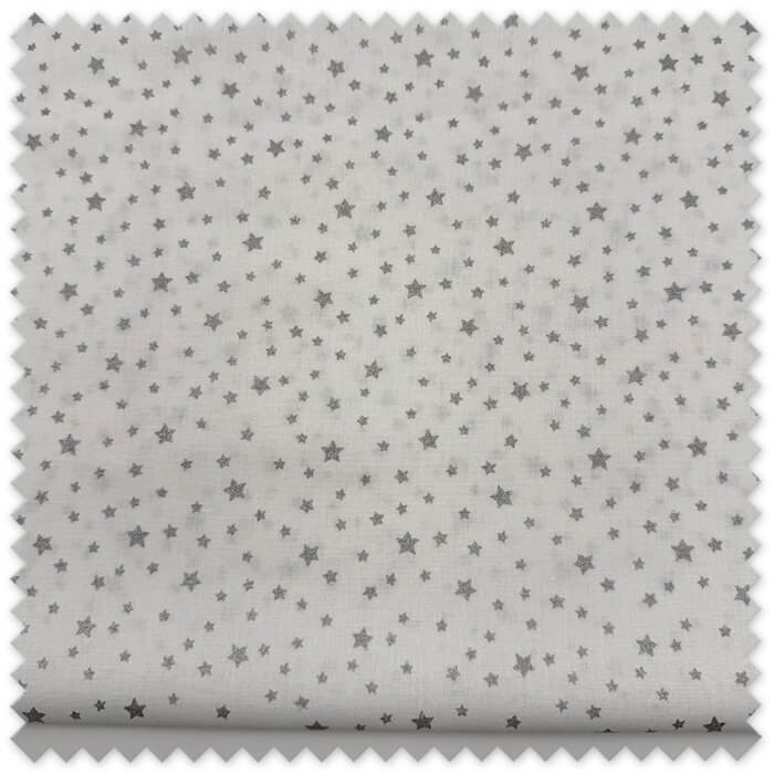algodón 100% estampado estrellas plateadas