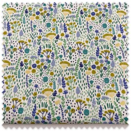 Retal de algodón 100% estampado flores. Algodón floral para costura creativa