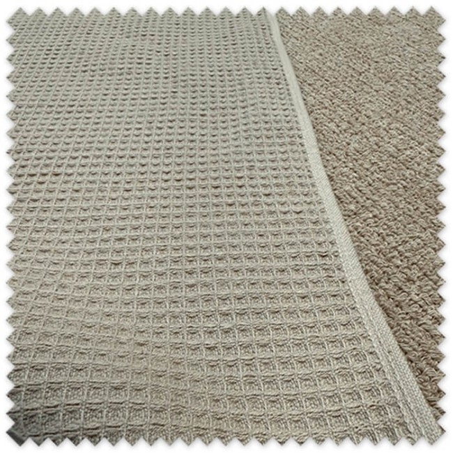 Tela Rizo Doble Cara Waffle Arena | Algodón Natural para Baño y Bebé