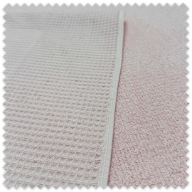 Tela Rizo Doble Cara Waffle Rosa Bebé | Algodón para Toallas y Bebé