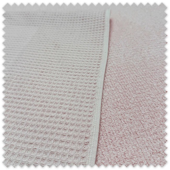 Tela Rizo Doble Cara Waffle Rosa Bebé | Algodón para Toallas y Bebé