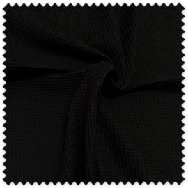 Tela de waffle color negro al mejor precio por metros.
