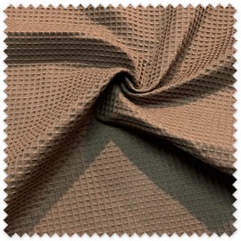 Tela gofre algodón marrón relieve panal