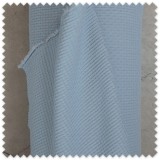 Tela waffle plano algodón orgánico azul gris