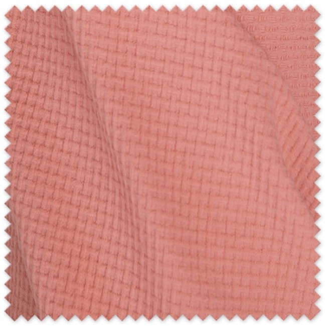 Tela Waffle Plano Algodón Orgánico Rosa Melocotón | Tela Ecológica