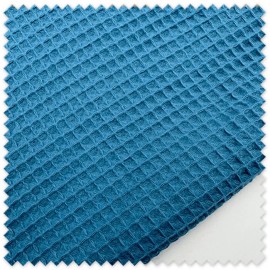 Tela Waffle Azul Denim | Tela Gofre de Algodón por Metro